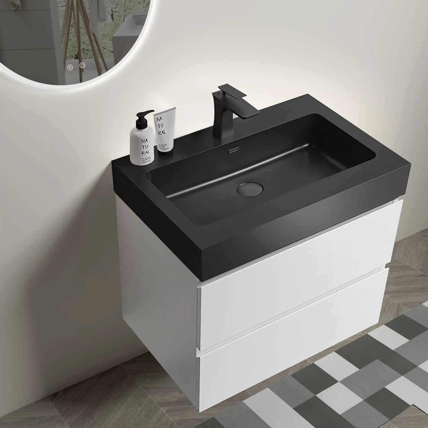 Alice - Bathroom Vanity With Large Storage, Sink Wall Mounted Floating Bathroom Vanity For Modern Bathroom, One-Piece Sink Basin Without Drain And Faucet by HouseOfZazla