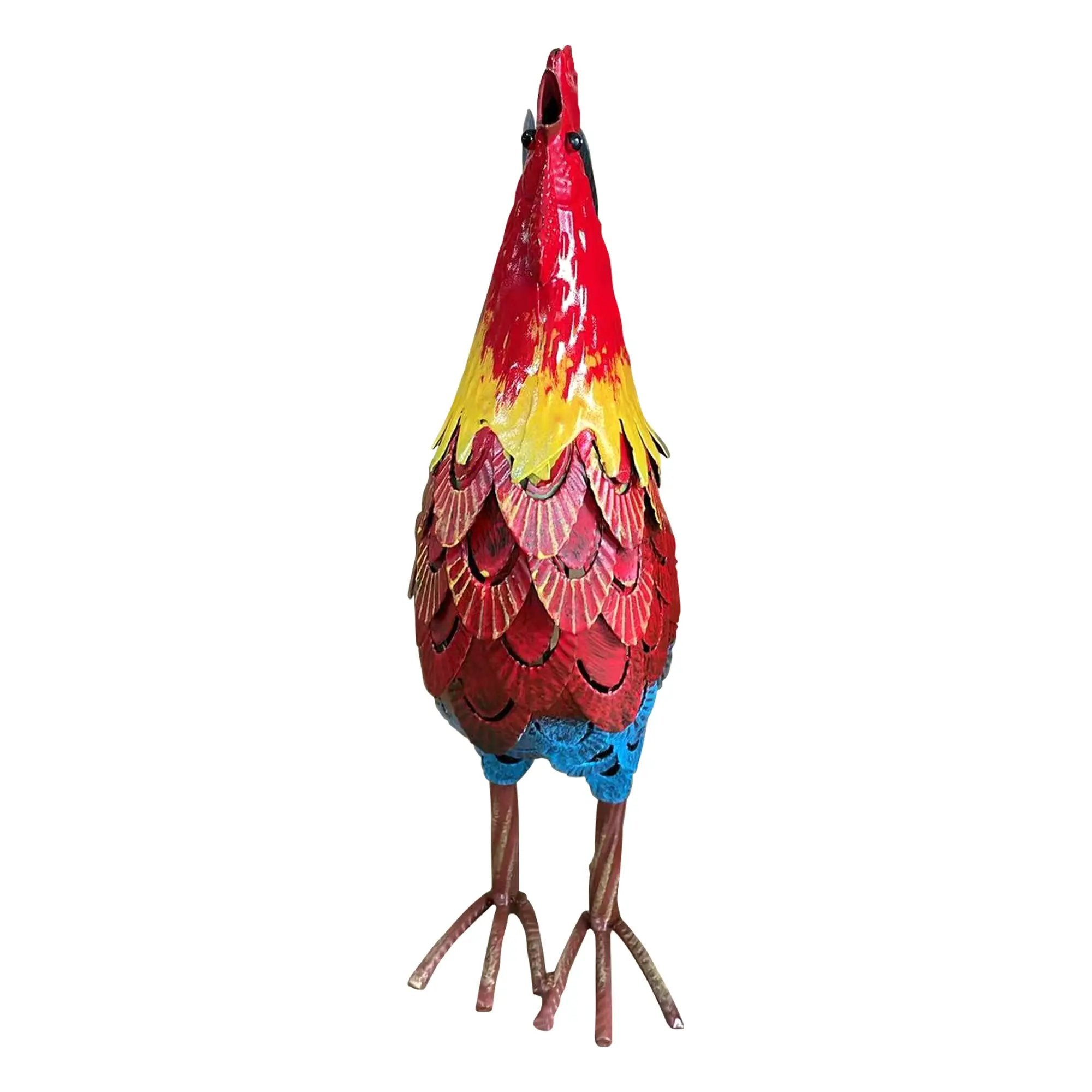 Wrought-Iron Rooster Garden Statue by HouseOfZazla