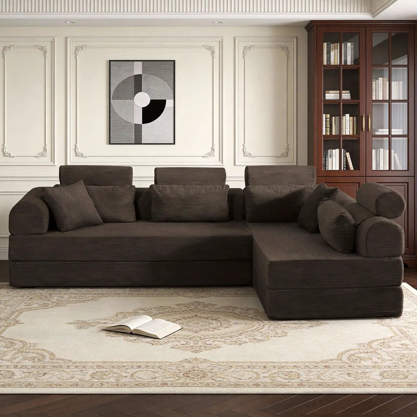 Modern L-Shape Modular Sectional Sofa, Compressed Design by HouseOfZazla