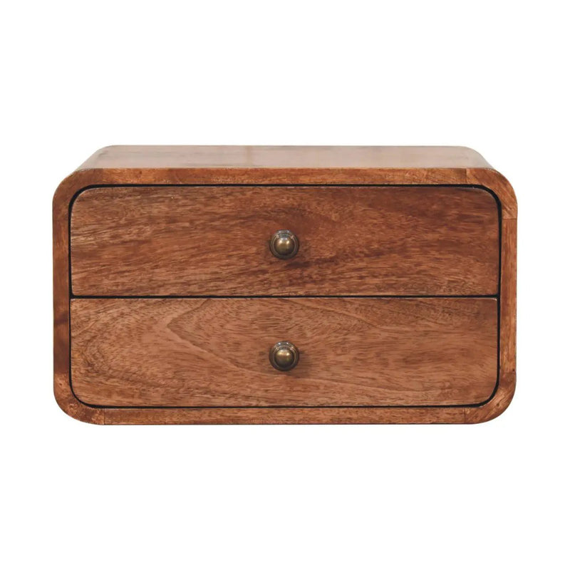 Curved Wall Mounted Bedside Nightstand by Unique Piece Furniture