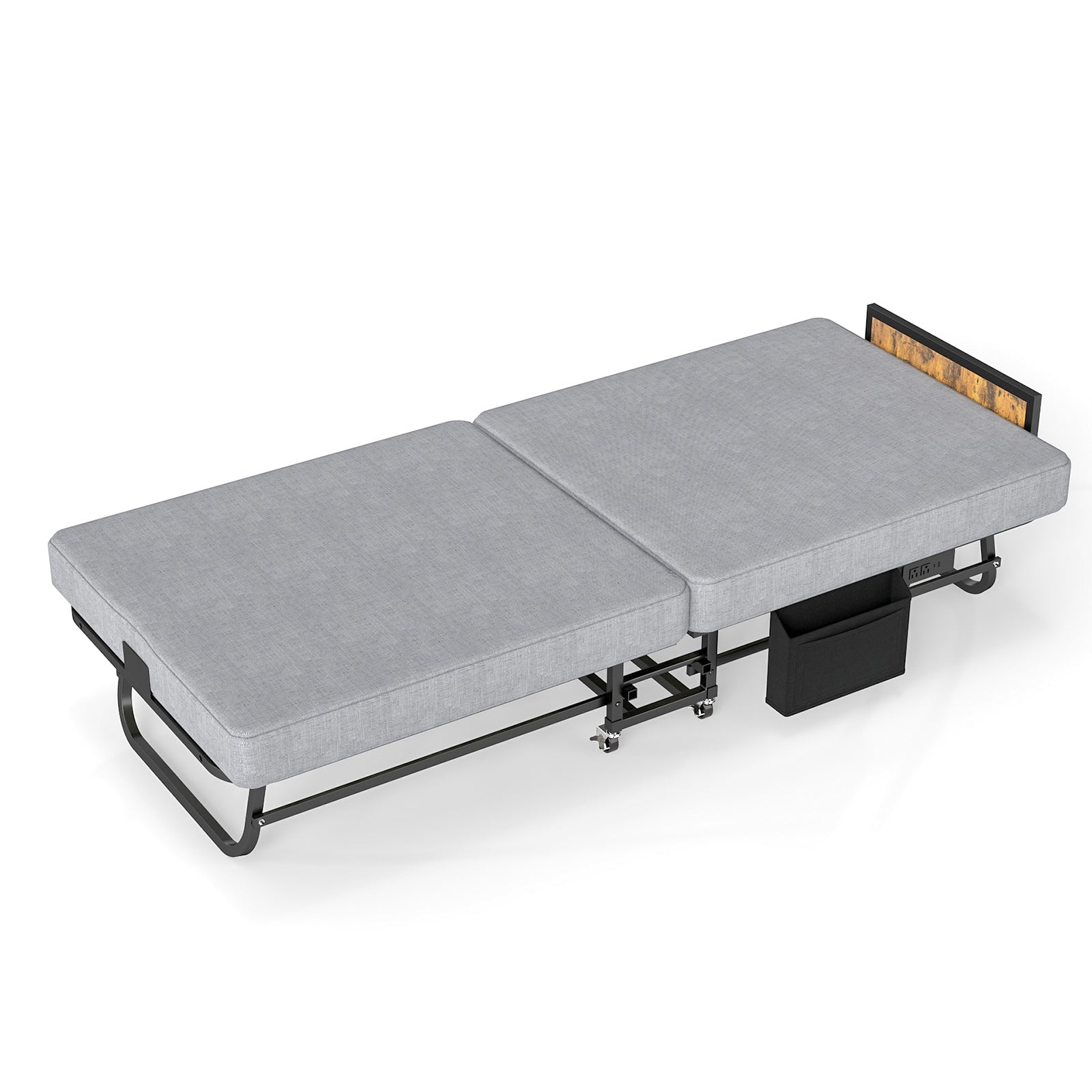 78"×31" Folding Bed with Headboard & USB Charging Station by HouseOfZazla