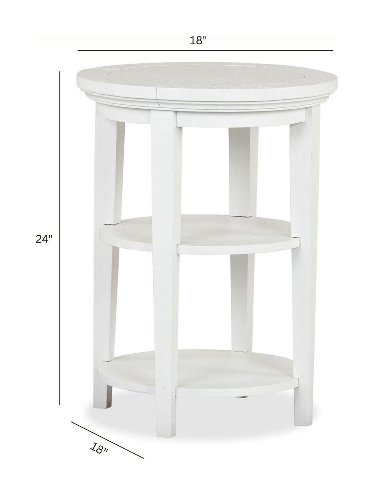 Heron Cove - Round Accent End Table - Chalk White, photo 5 of 7
