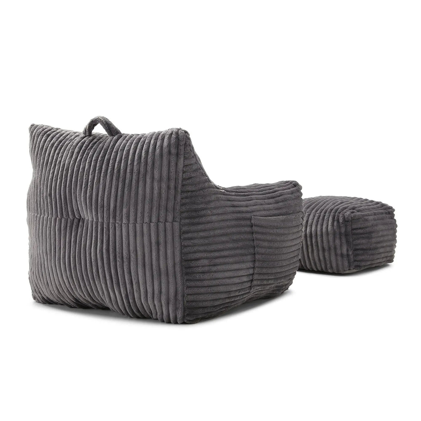 Giant Bean Bag Chair With Armrests And Footstool by HouseOfZazla