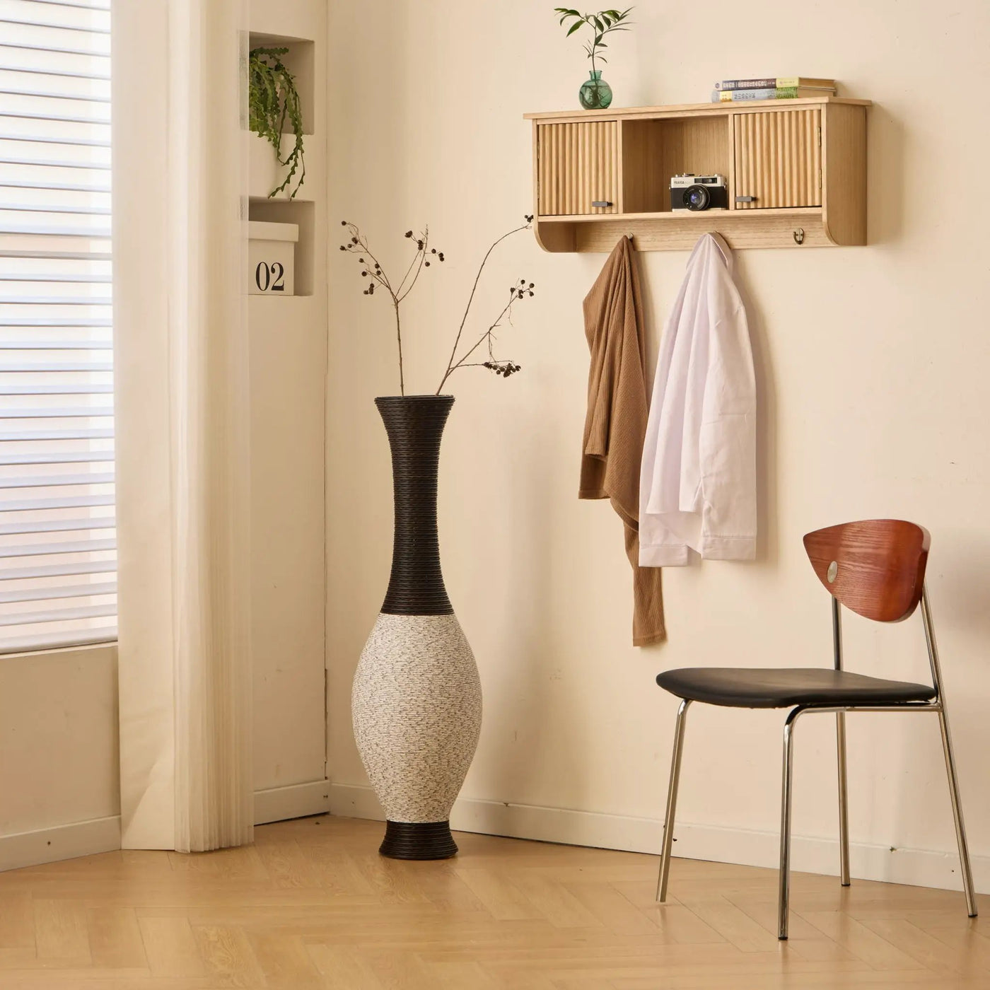 Tall Designer Floor Vase With Elegant 2 Tone by HouseOfZazla