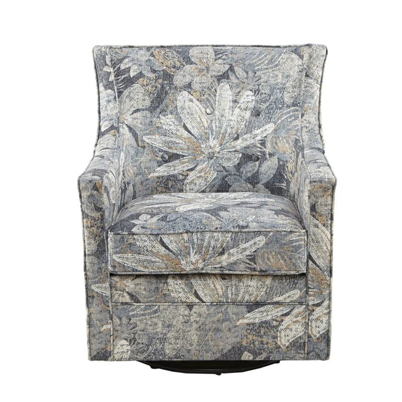 Swivel Glider Chair With Upholstery And Metal Base - Multicolor by Unique Piece Furniture