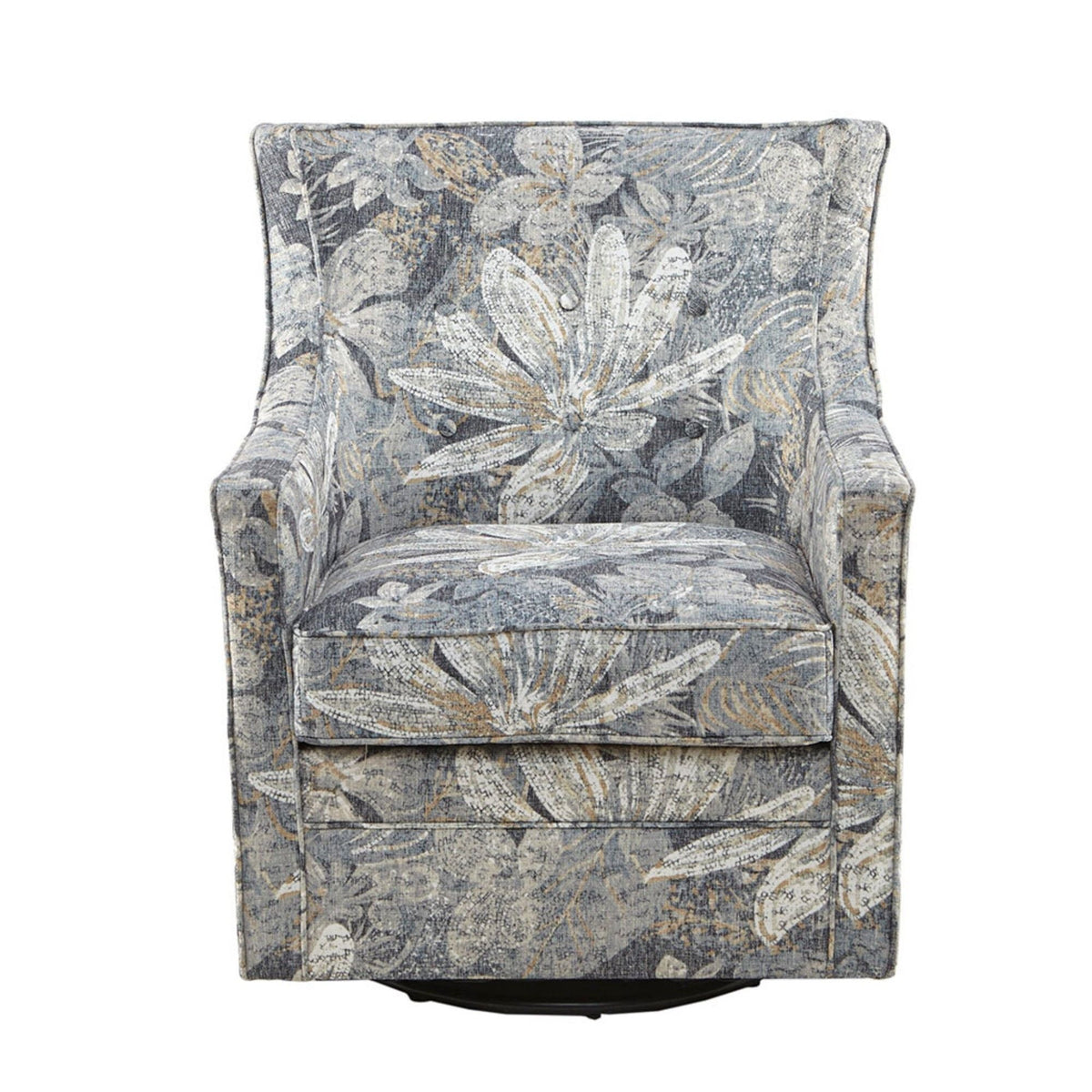Swivel Glider Chair with Upholstery and Metal Base - Multicolor, photo 3 of 7