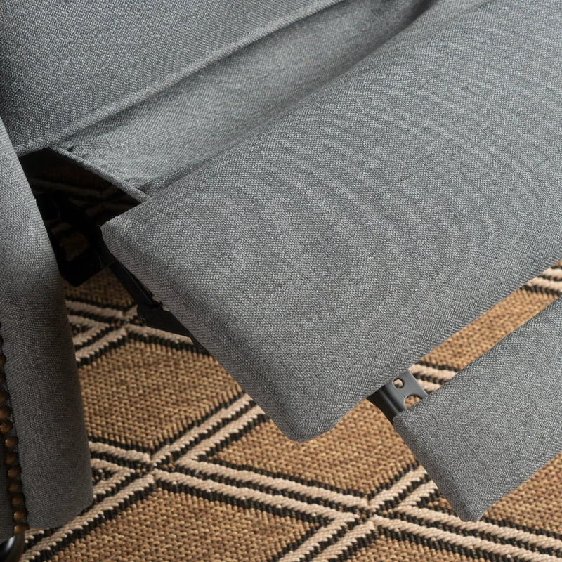 Accented Push Back Recliner Chair With Rolled Arms, Enjoy Cocooning Comfort by Unique Piece Furniture