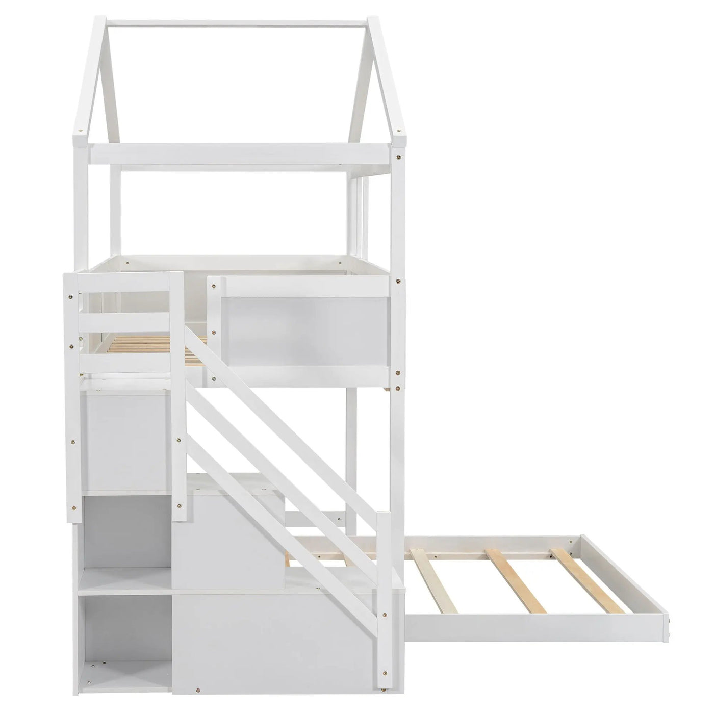 House Style Bunk Bed With Storage Staircase And board by HouseOfZazla