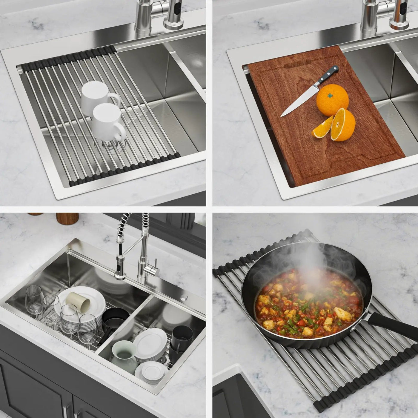 Topmount Drop In Kitchen Sink With Double Bowl Design by HouseOfZazla