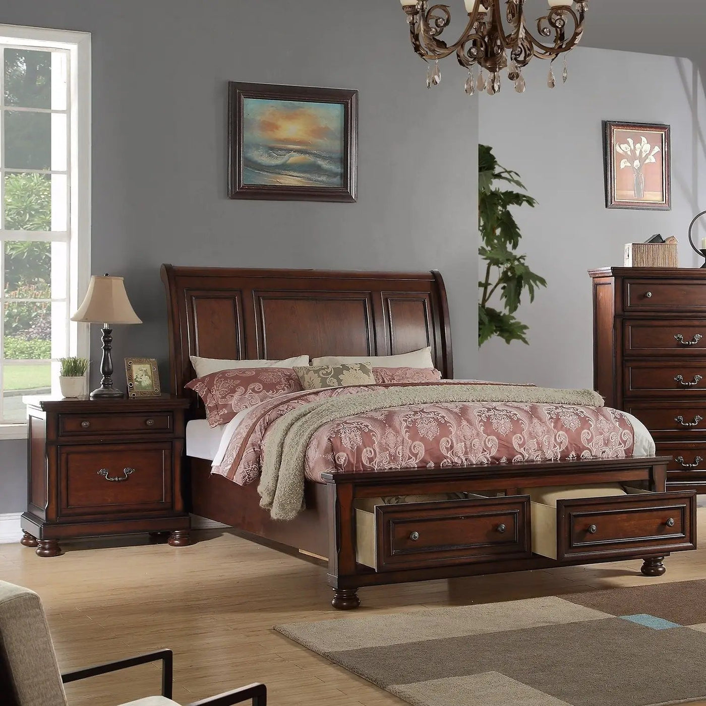 3 Piece Bedroom Set, Bed With 2 Nightstands by HouseOfZazla