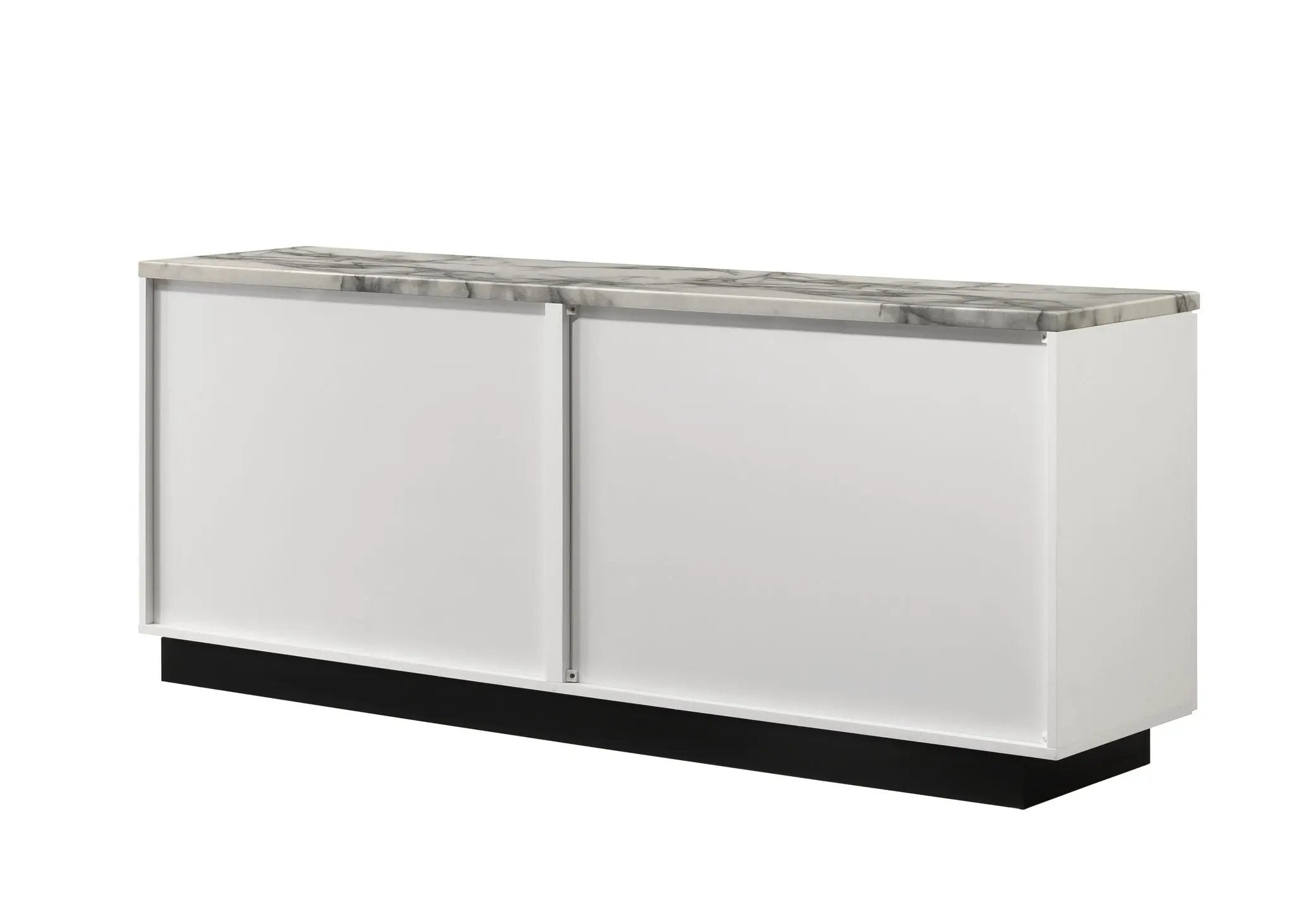 Matilda - Cabinet Console Table With White Faux Marble Top - White by Unique Piece Furniture