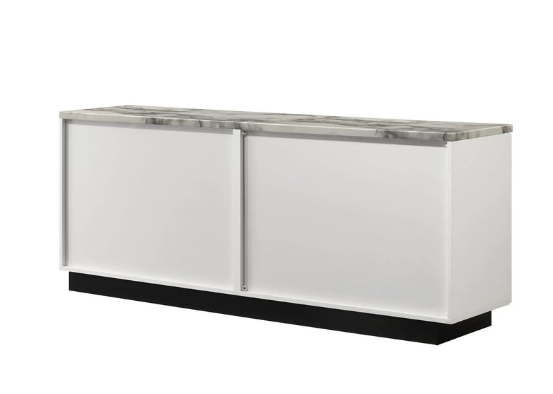 Matilda - Cabinet Console Table With White Faux Marble Top - White by Unique Piece Furniture