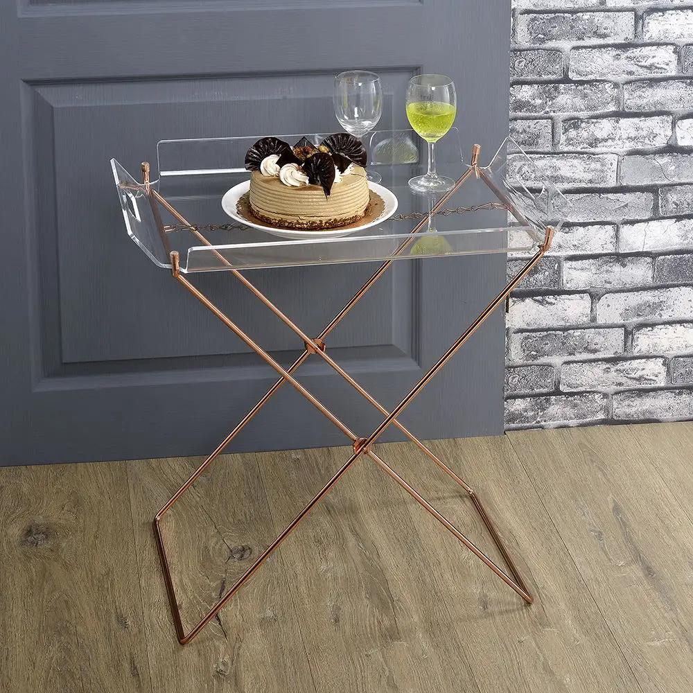 Cercie - Tray Table - Clear Acrylic & Copper by Unique Piece Furniture