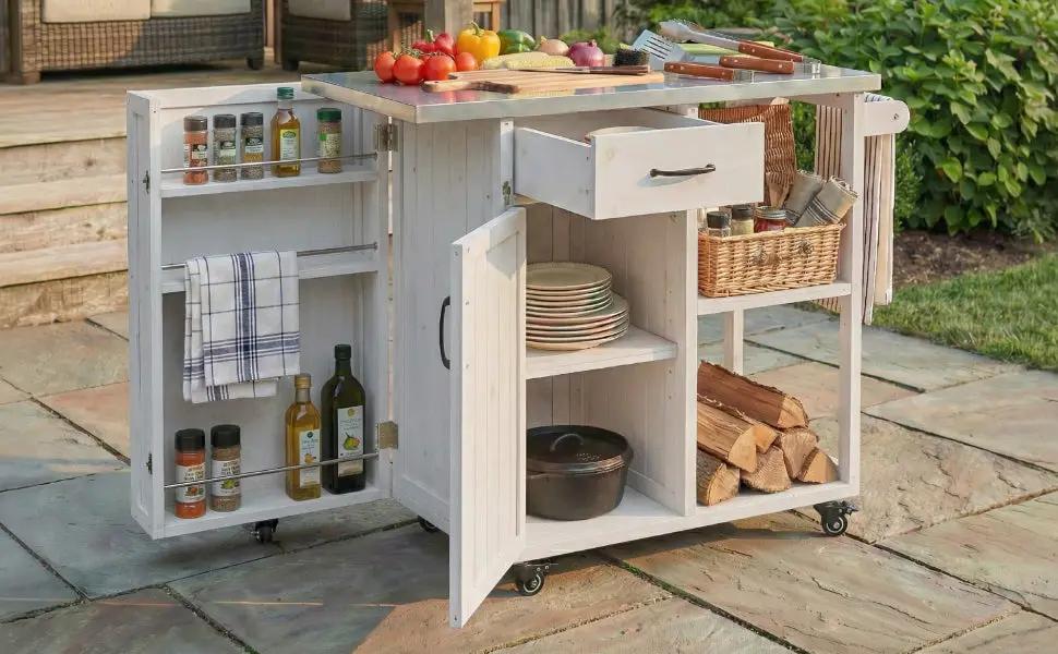 Outdoor Kitchen Island Fir Wood Prep Station by HouseOfZazla