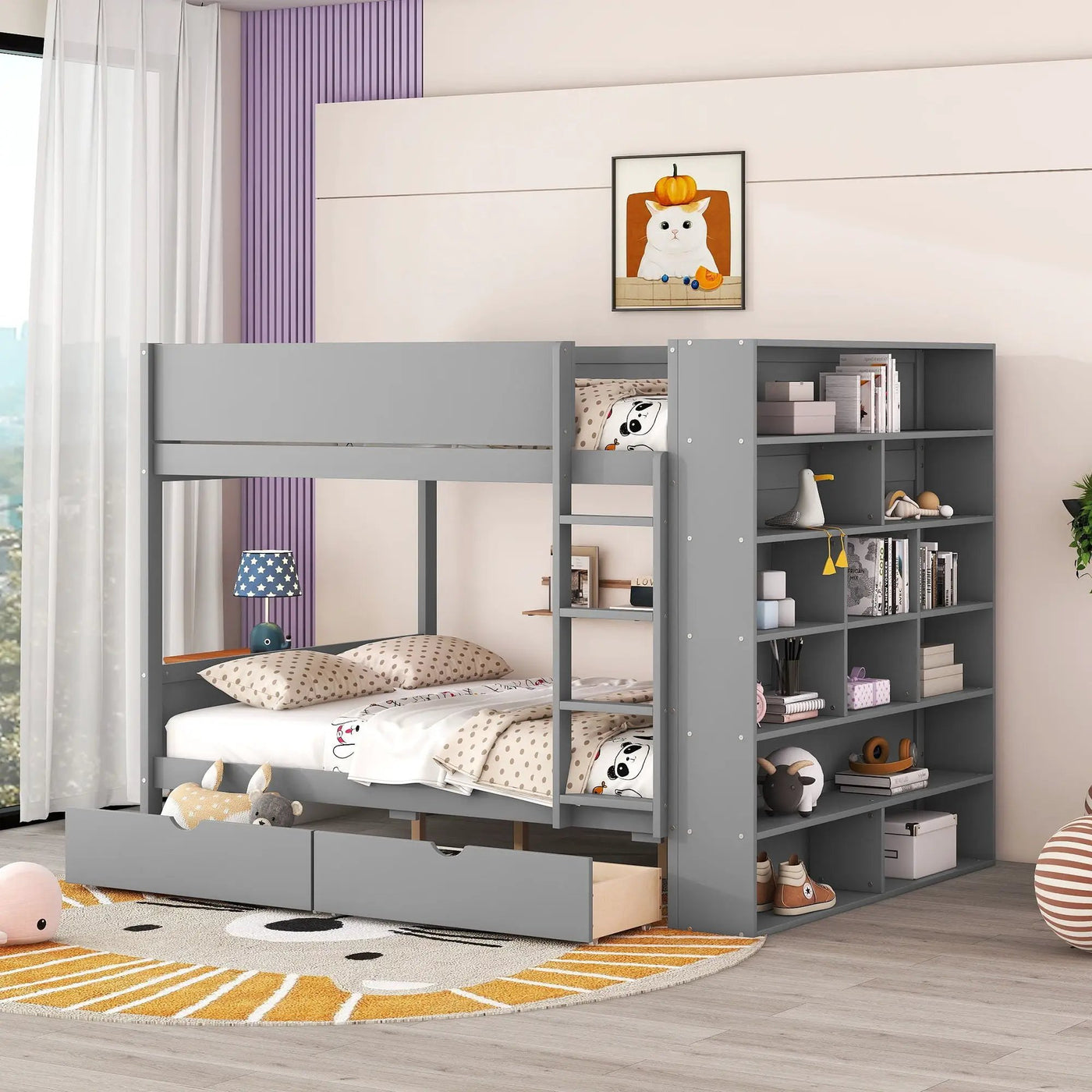 Bunk Bed With 2 Drawers And Multi Layer Cabinet by Unique Piece Furniture