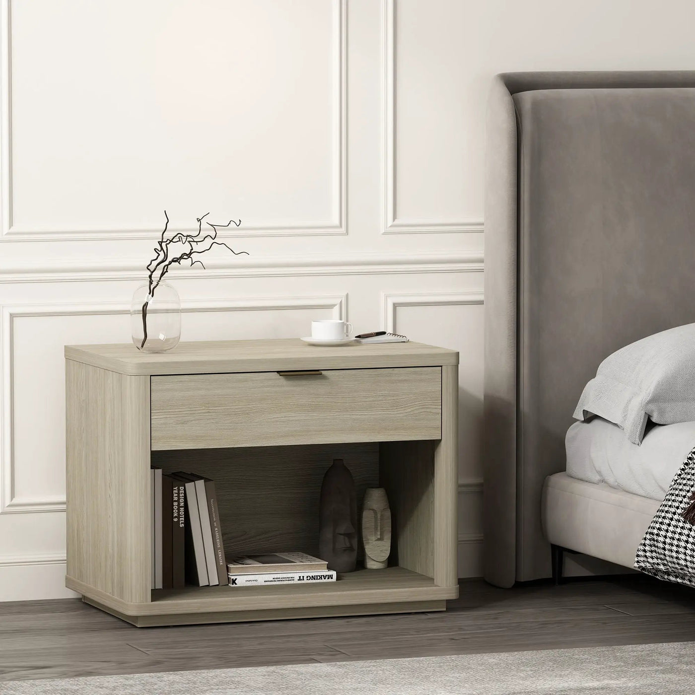 Evelyn - Nightstand With 1 Drawer And Open Shelf by HouseOfZazla