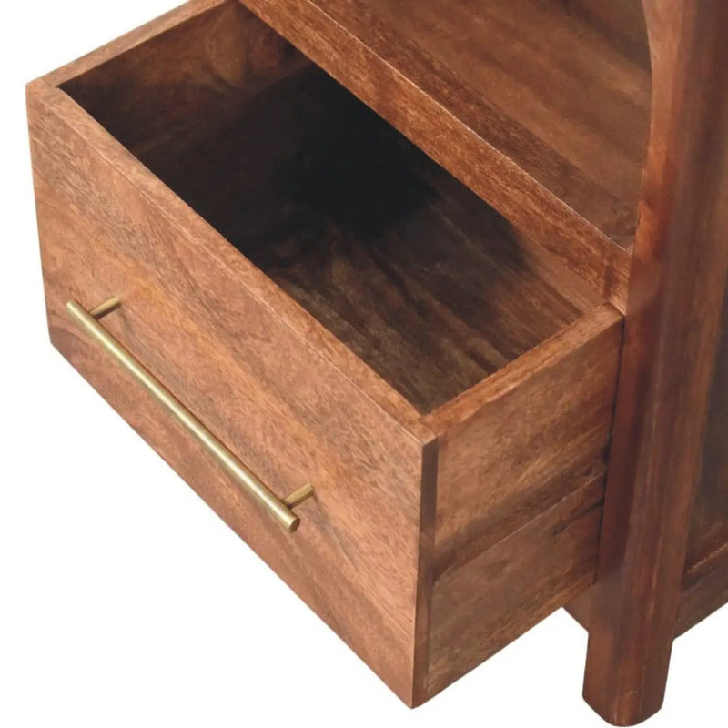 Solid Wood Arc-Line Bedside Table by HouseOfZazla