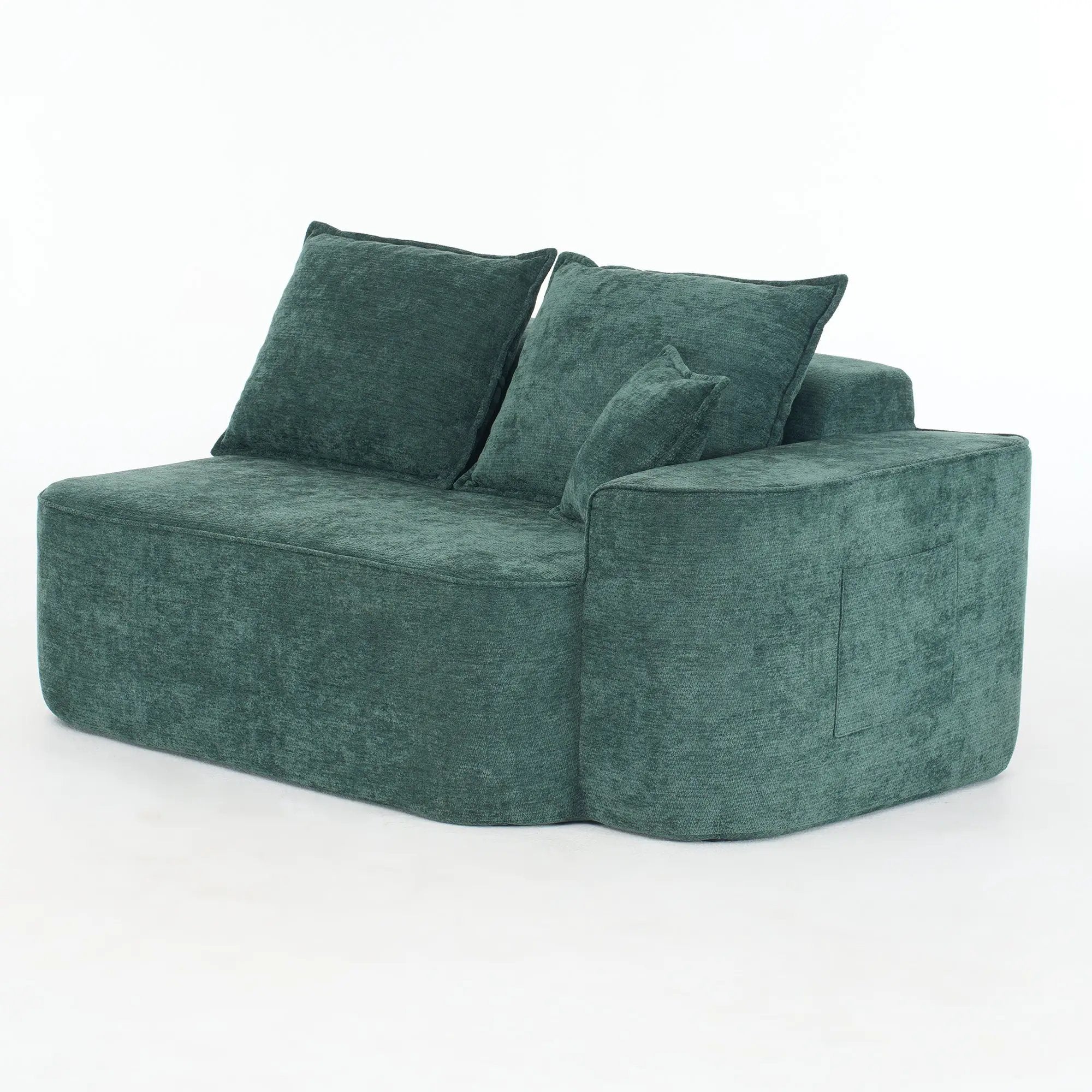 Modern Green Chenille L Shaped Sectional Sofa with Chaise by BLAKHOM