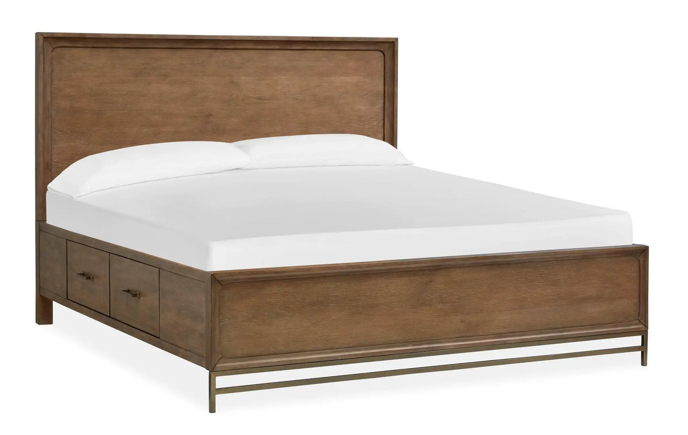 Lindon - Complete Panel Bed With Storage Rails - Belgian Wheat by Unique Piece Furniture