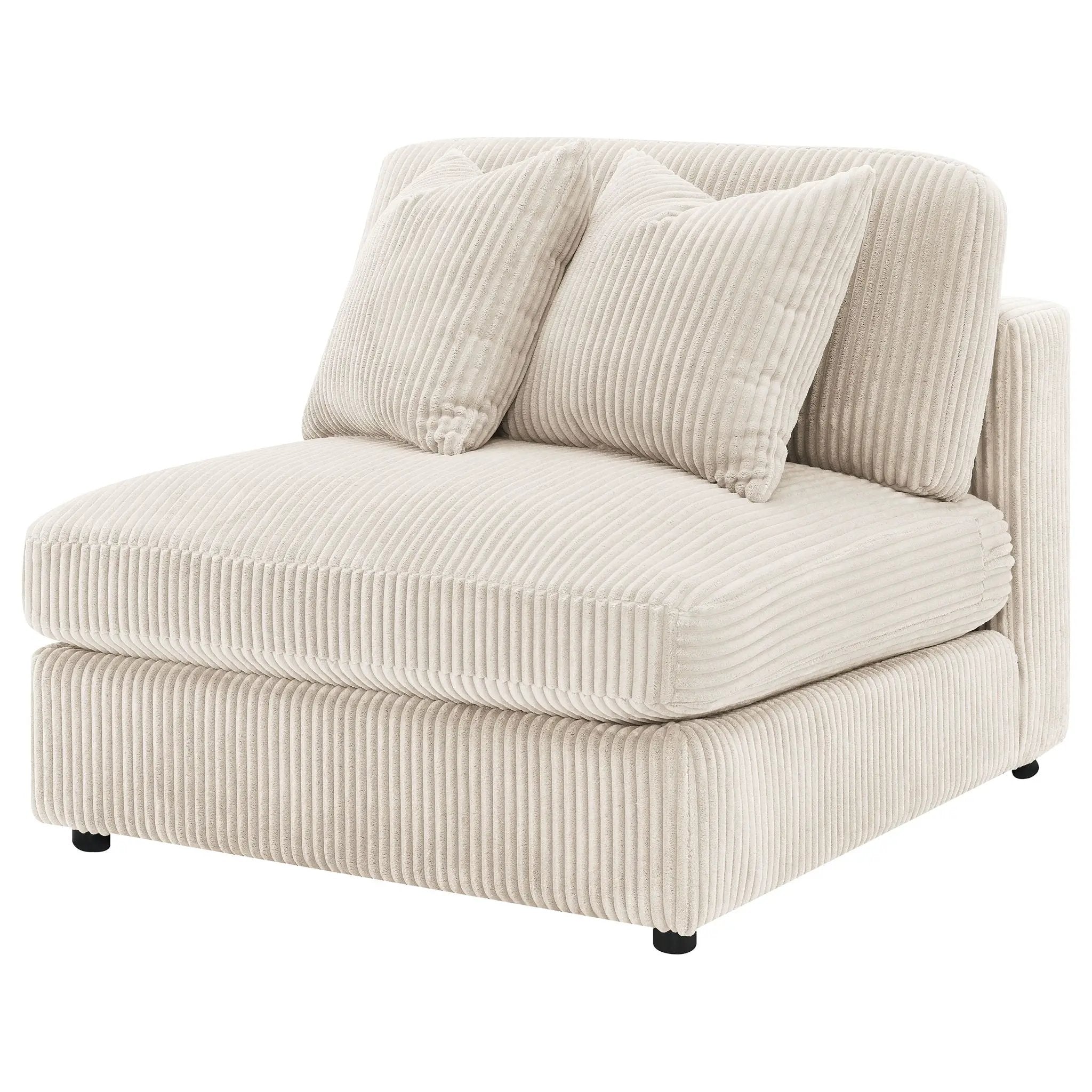 Blaine Upholstered Armless Chair Sand by Unique Piece Furniture