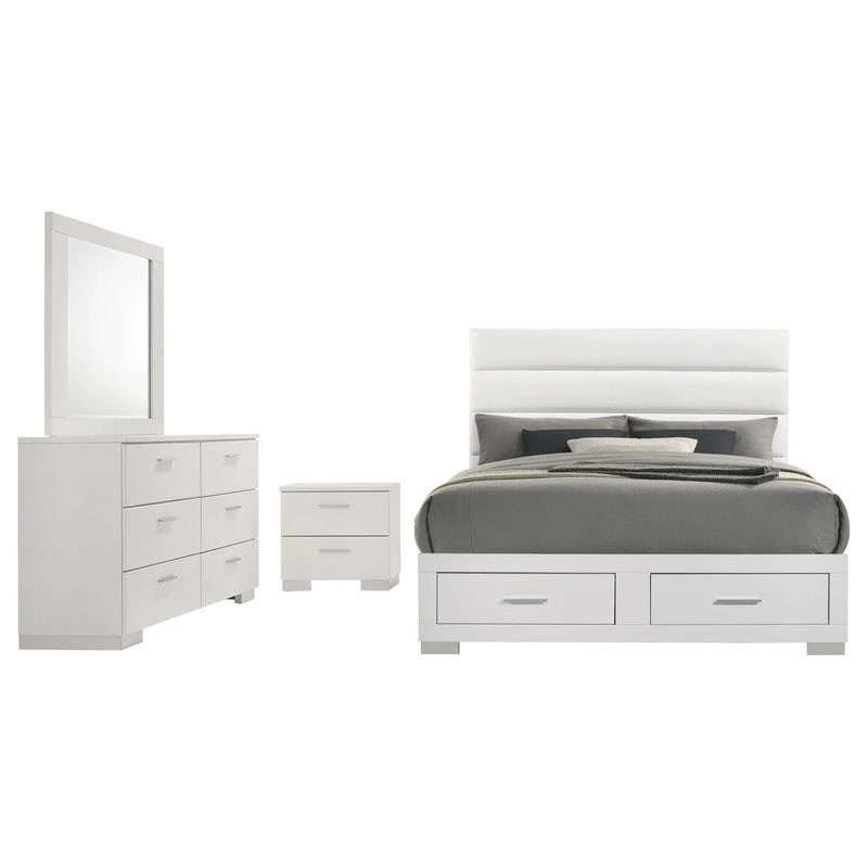 Felicity 4-piece California King Platform Bedroom Set White by Unique Piece Furniture