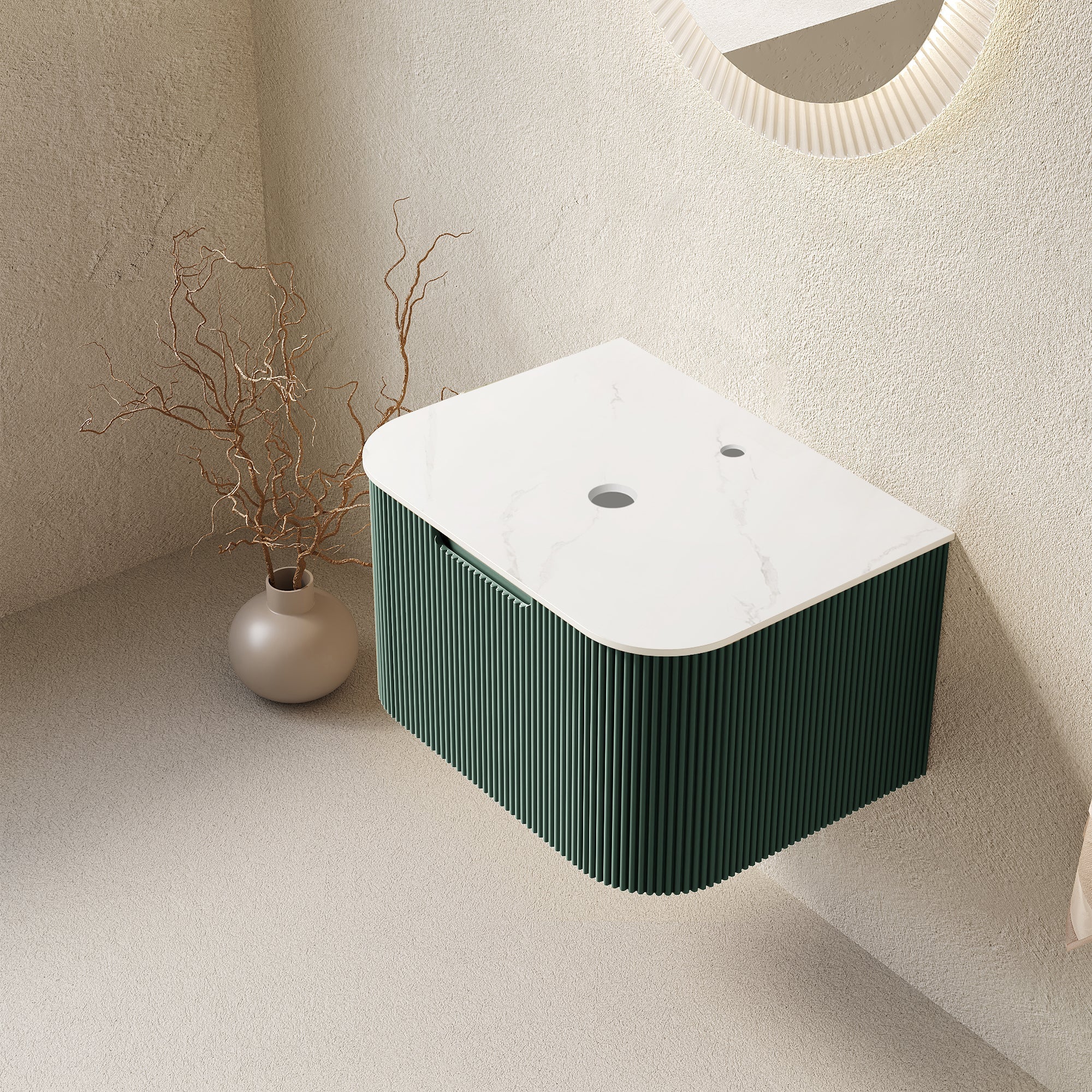 DINA 24'' Wall Mounted Plywood Cabinet with Carrara by HouseOfZazla