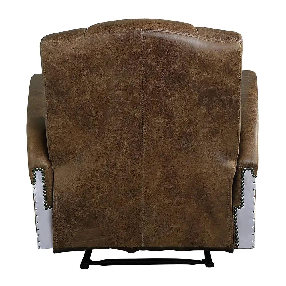 Brancaster - Power Motion Recliner - Retro Brown Top Grain Leather & Aluminum by Unique Piece Furniture