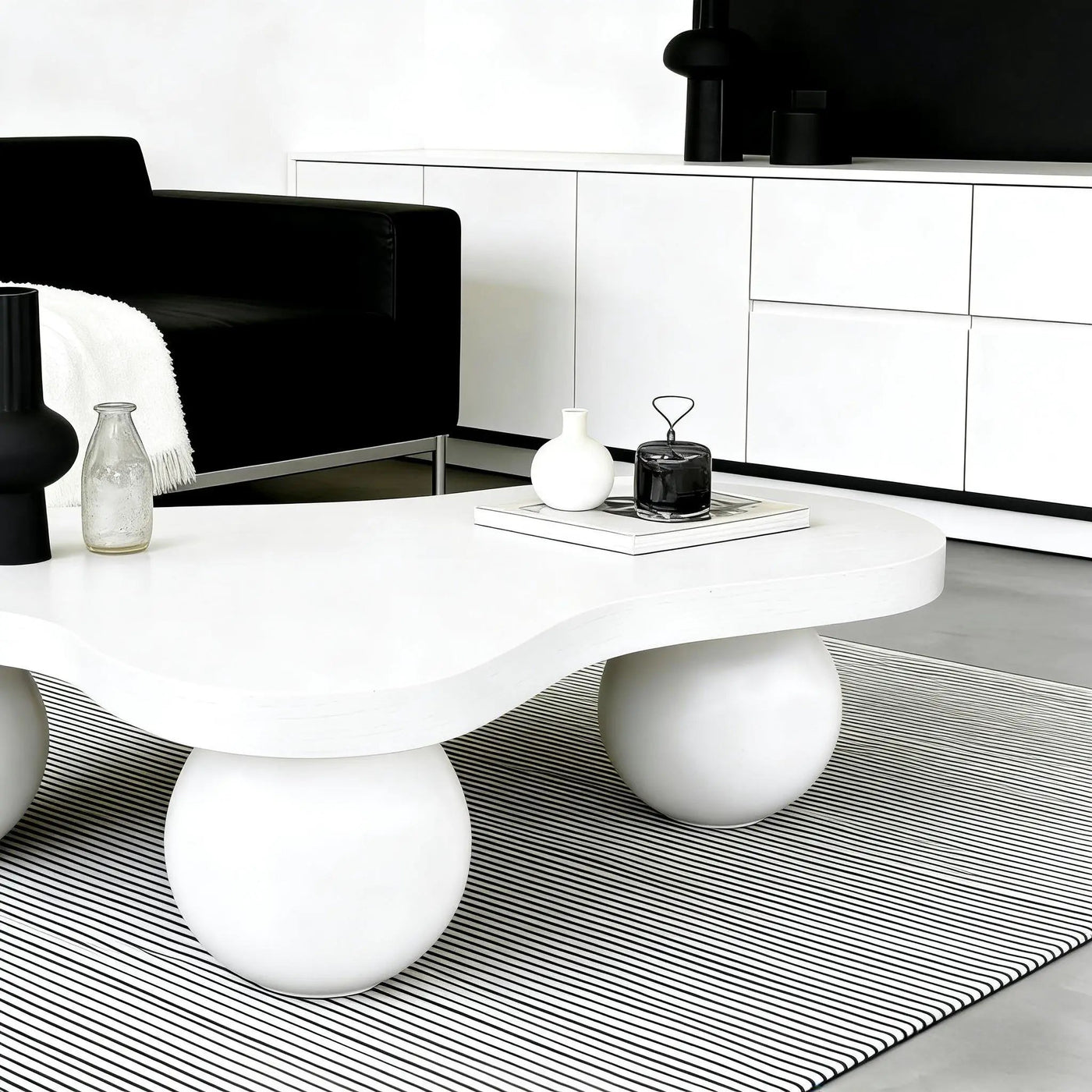 Cloud Shaped Coffee Table With 3 Ball Legs For Living Room by HouseOfZazla