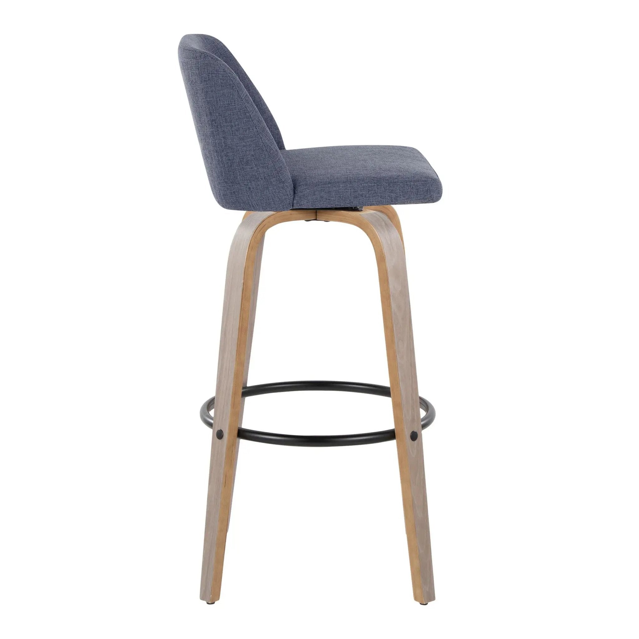 Toriano - Fixed Height Contemporary Barstool With Swivel With Round Footrest (Set of 2) by Unique Piece Furniture