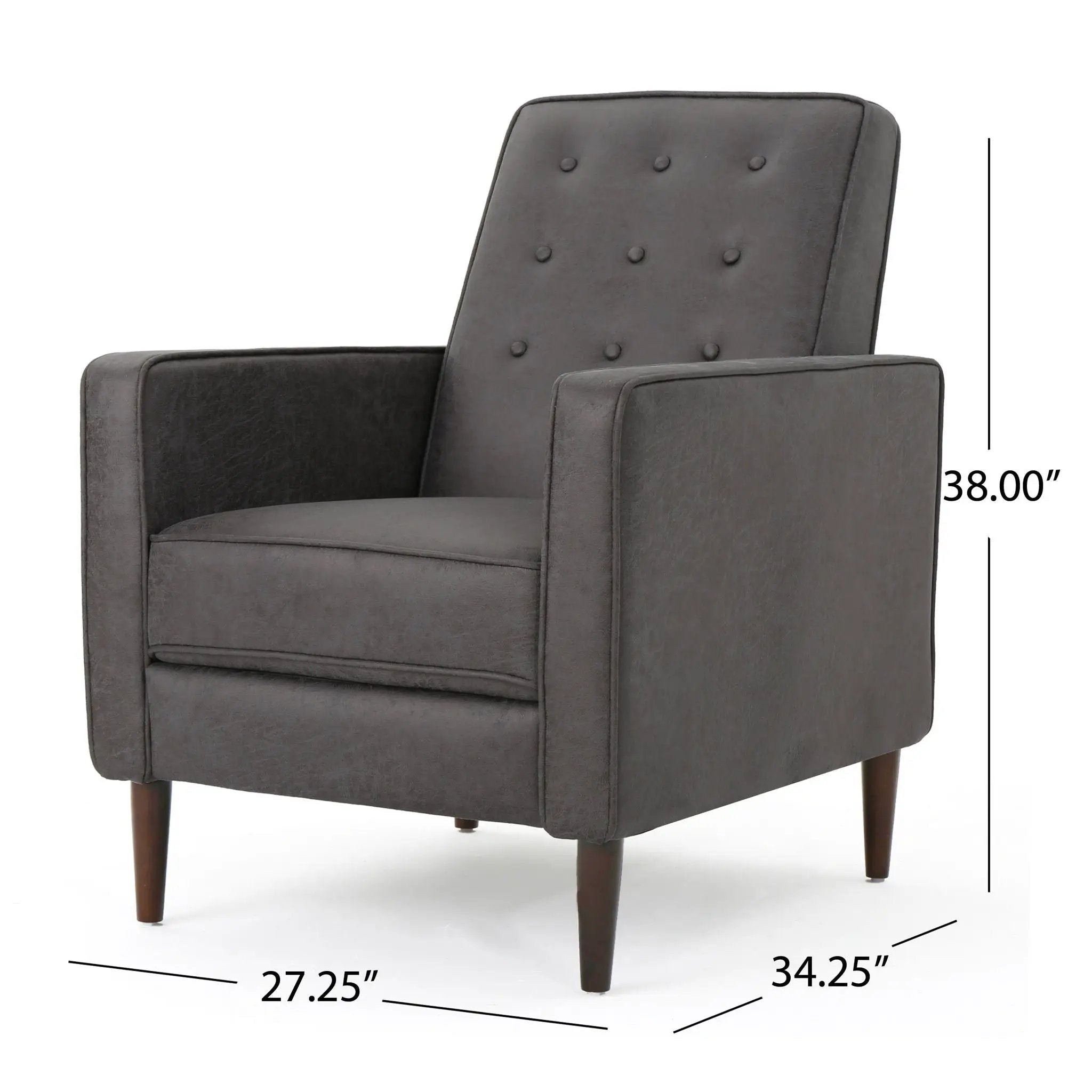 Macedonia - Button Tufted Fabric Recliner - Slate by Unique Piece Furniture