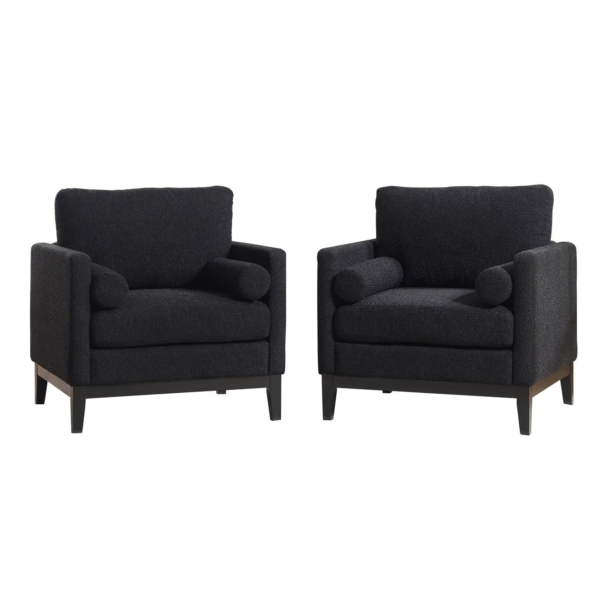 Wide Modern Farmhouse Performance Accent Chair With Legs, Wood Base by Unique Piece Furniture