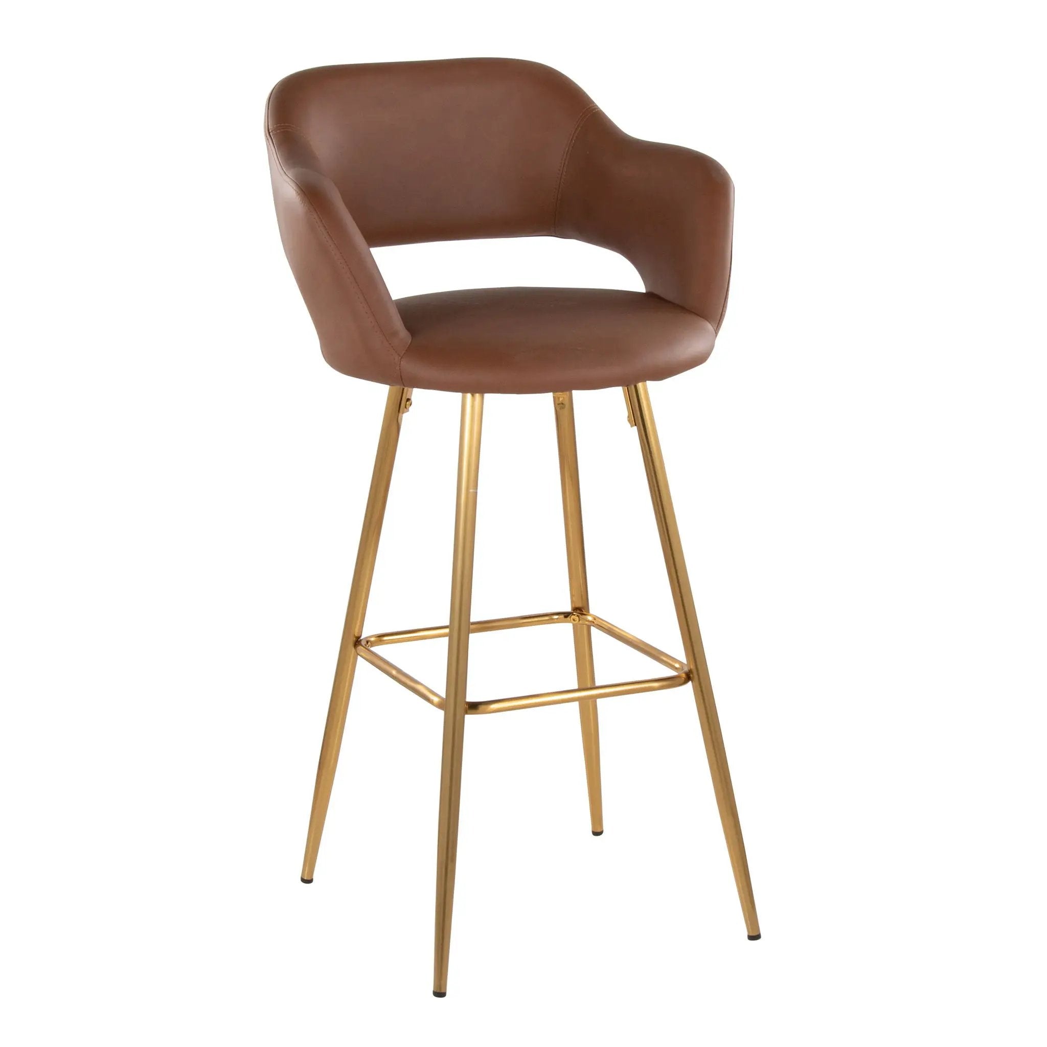 Margarite - Contemporary Fixed Height Barstool With Footrest (Set of 2) With Square by Unique Piece Furniture