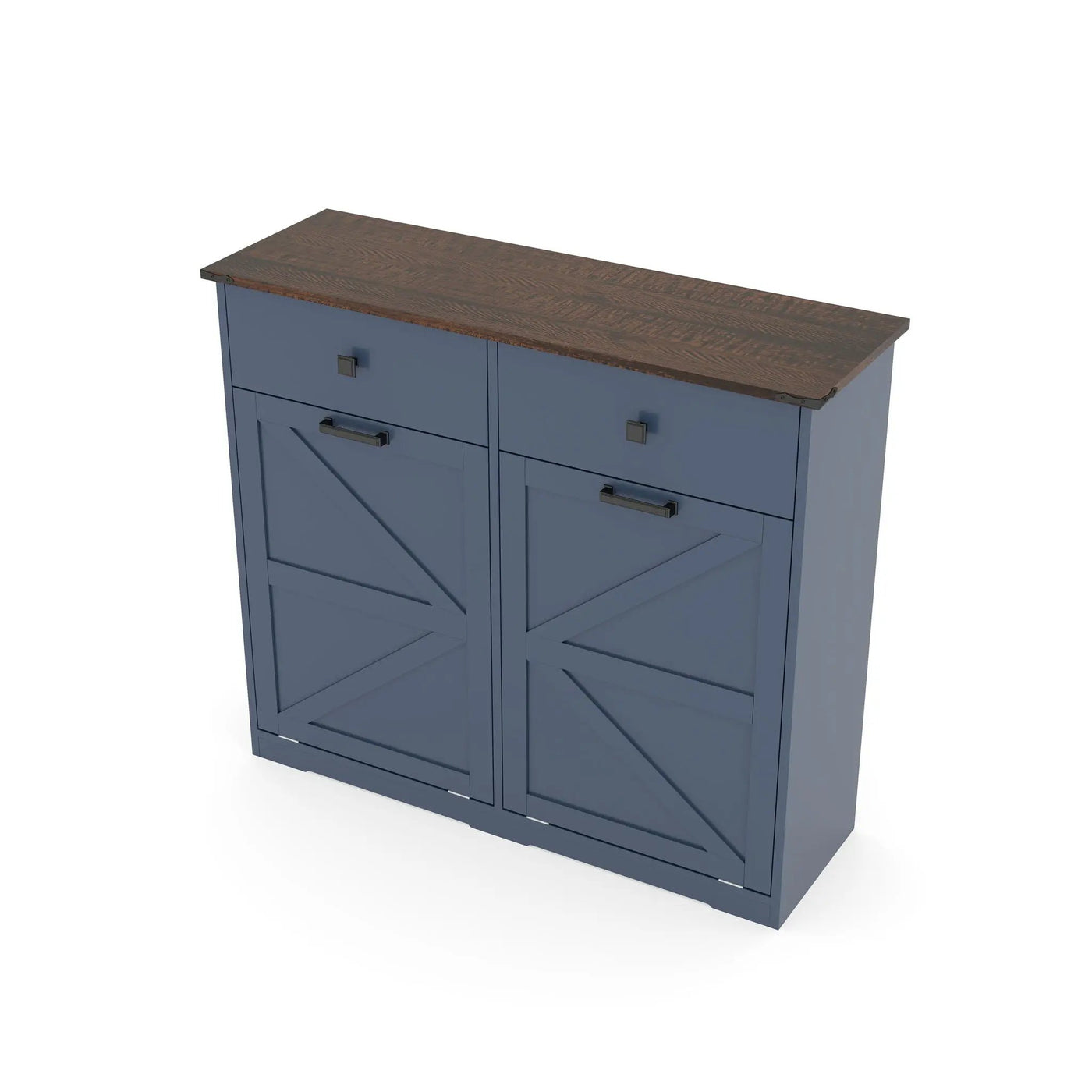 Double Tilt Out Trash Cabinet With Hideaway Drawer And Barn Door Style by HouseOfZazla