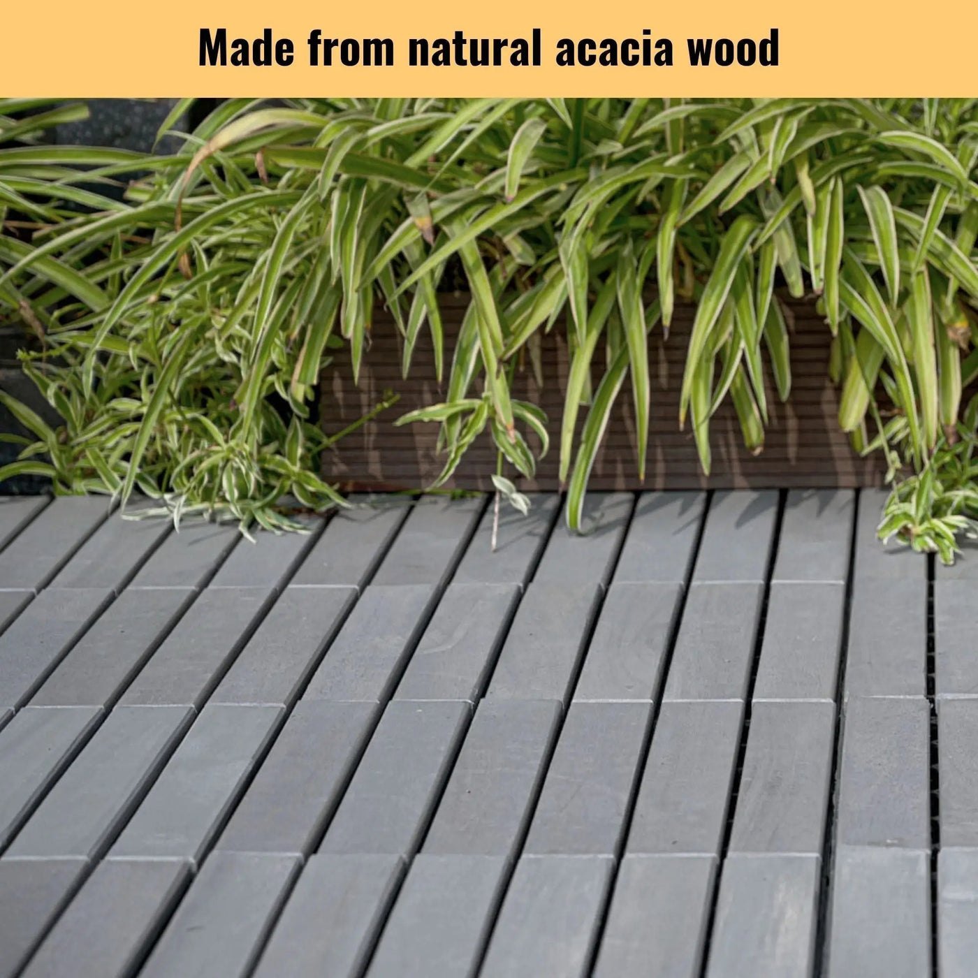 Interlocking Deck Tiles Striped Pattern Waterproof Brown by HouseOfZazla