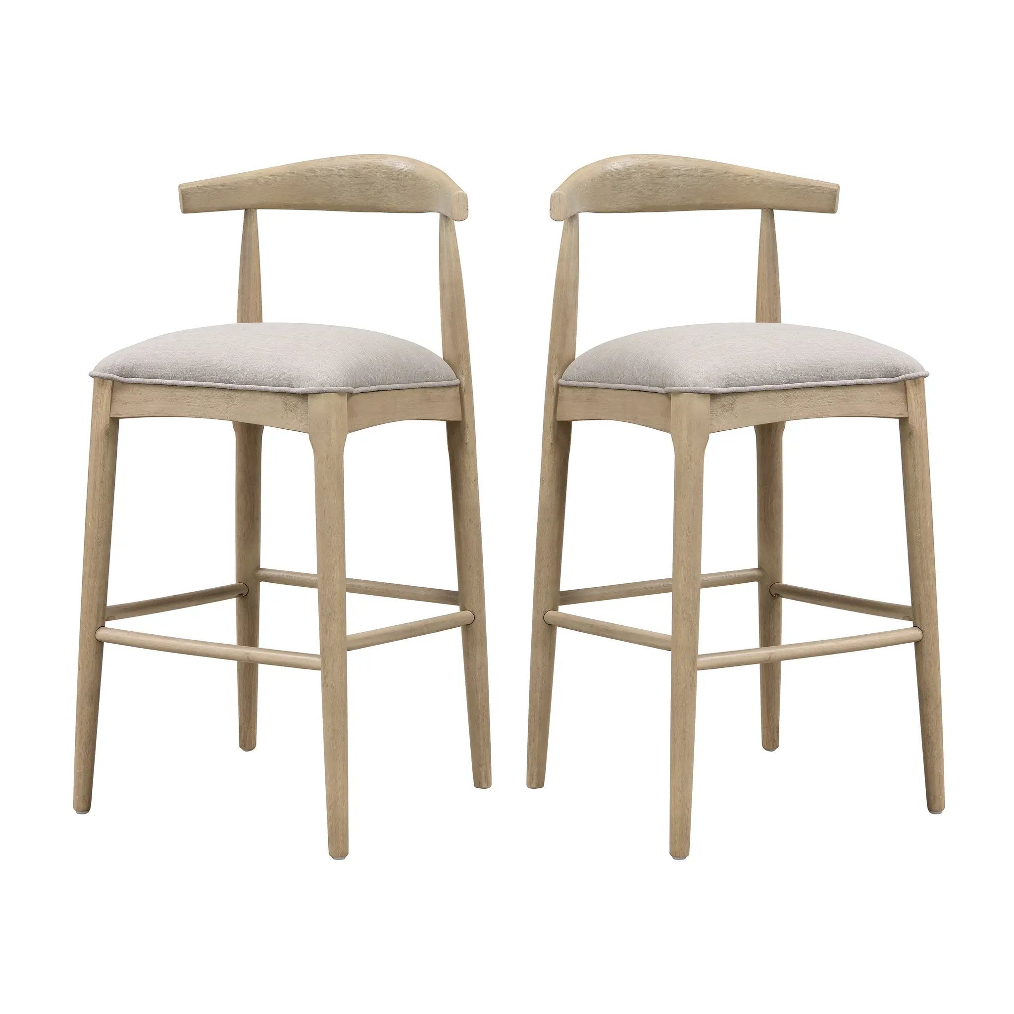 Bar Stool in Pebble Fabric (Set of 2) by HouseOfZazla
