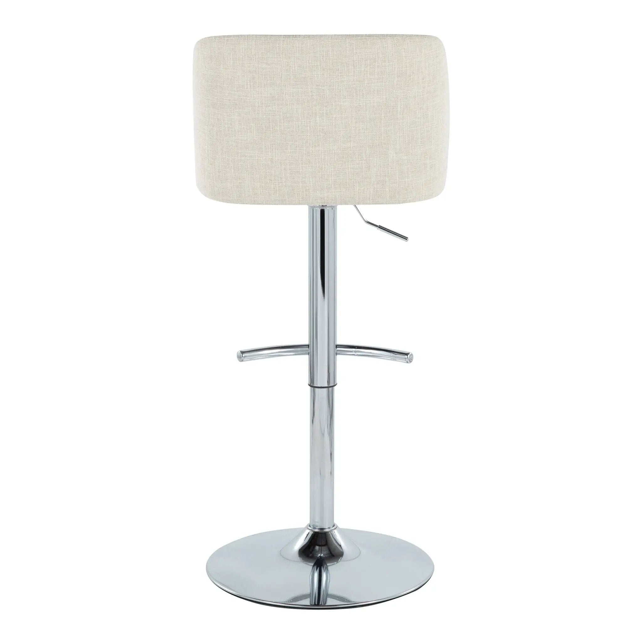Toriano - Contemporary Adjustable Barstool Swivel With Rounded T Footrest (Set of 2) by HouseOfZazla