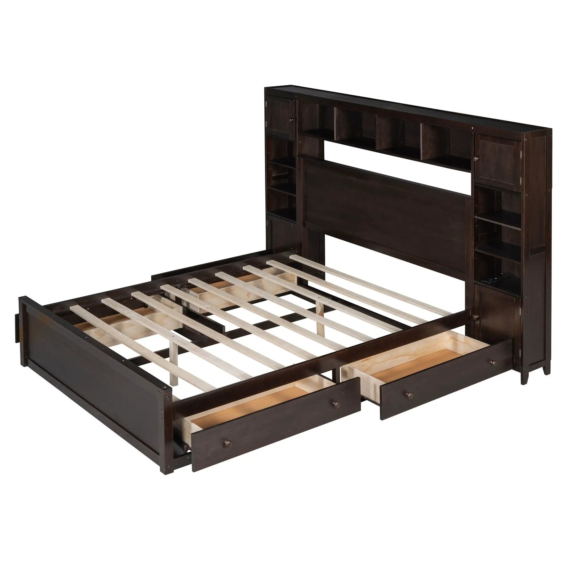 Bed With All In One Cabinet, Shelf And Sockets by HouseOfZazla