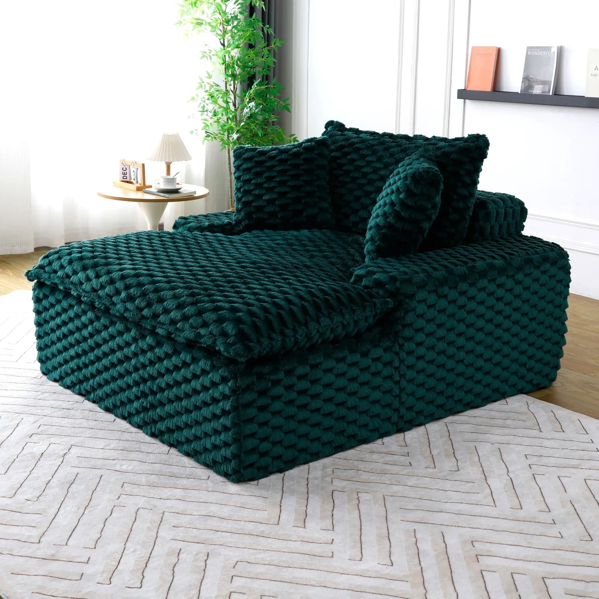 Comfort Bearing Sofa With 2 Pillows And 1 Backrest - Green by Unique Piece Furniture
