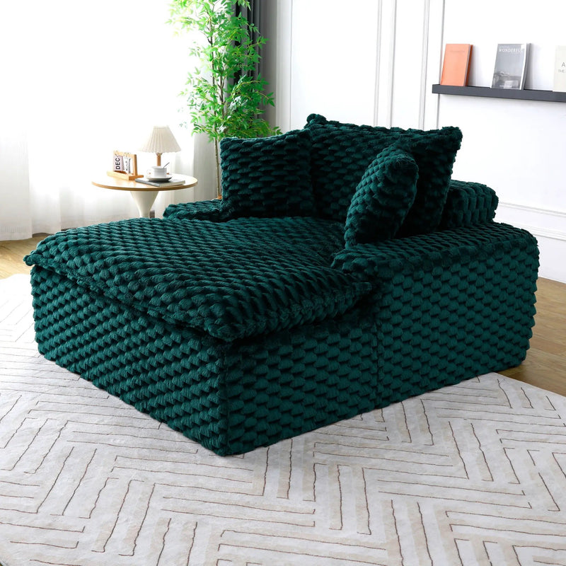 Comfort Bearing Sofa With 2 Pillows And 1 Backrest - Green by Unique Piece Furniture