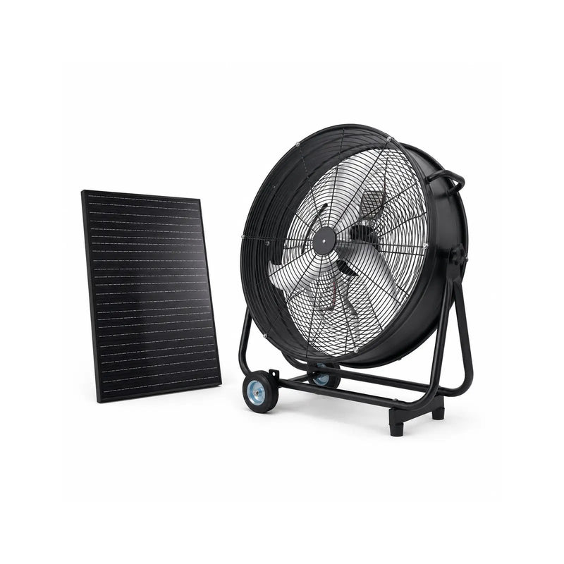 30" Wheeled Solar Fan with 140W Adjustable Monocrystalline Solar Panel by HouseOfZazla