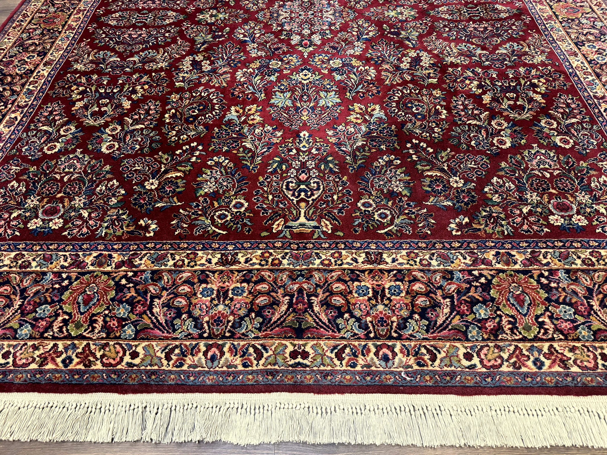 10x14 Karastan Rug Red Sarouk #785, Wool Original 700 Series by Jewel Rugs