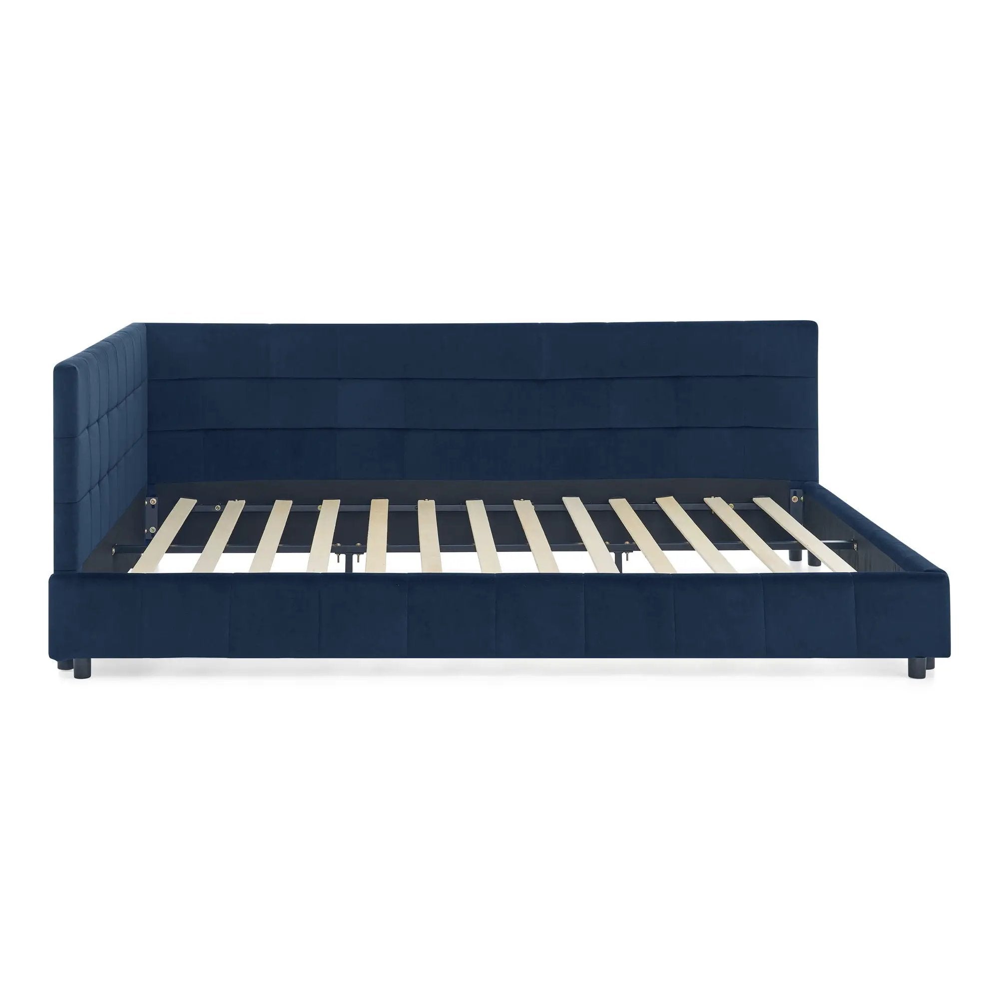 Mid-Century Storage Upholstered Tufted Bed Frame With Backrest And Armrests by Unique Piece Furniture