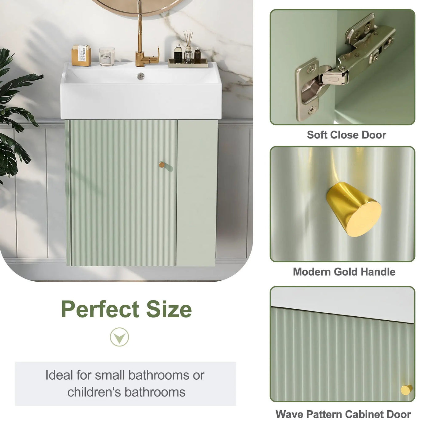Modern Floating Bathroom Vanity With Ceramic Basin Perfect For Small Bathrooms by Unique Piece Furniture
