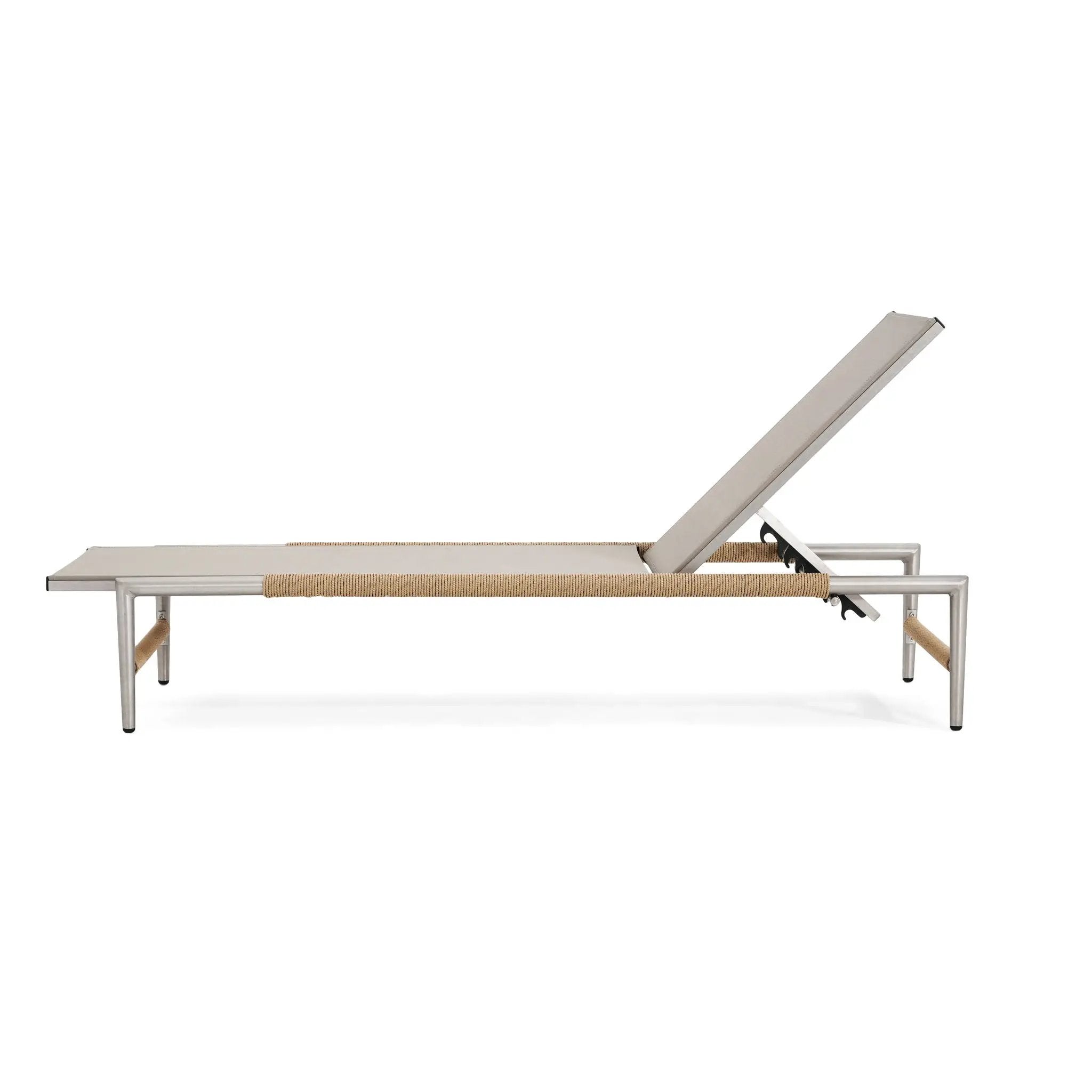Hargrove Outdoor Aluminum Chaise Lounge with Mesh Seat by HouseOfZazla