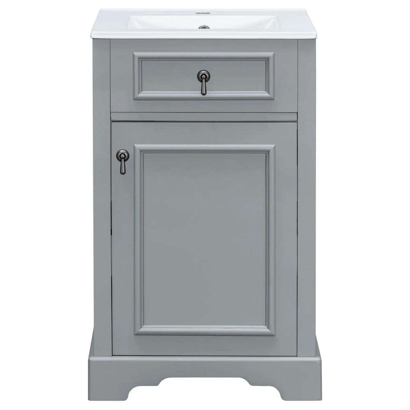 Elegant Bathroom Vanity With Ceramic Sink, Soft Close Door, Adjustable Shelf by HouseOfZazla