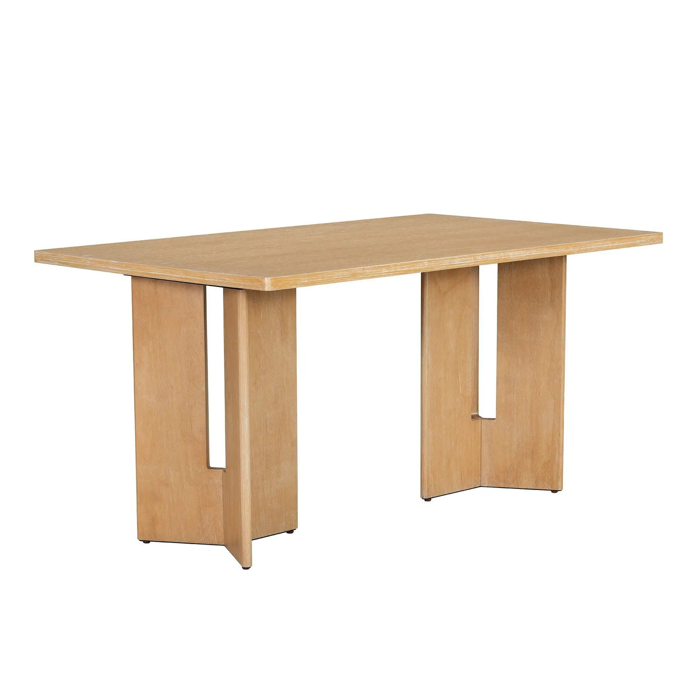 Dining Table Set With 6 Upholstered Chairs, Rectangular Table With Cutout Legs by HouseOfZazla