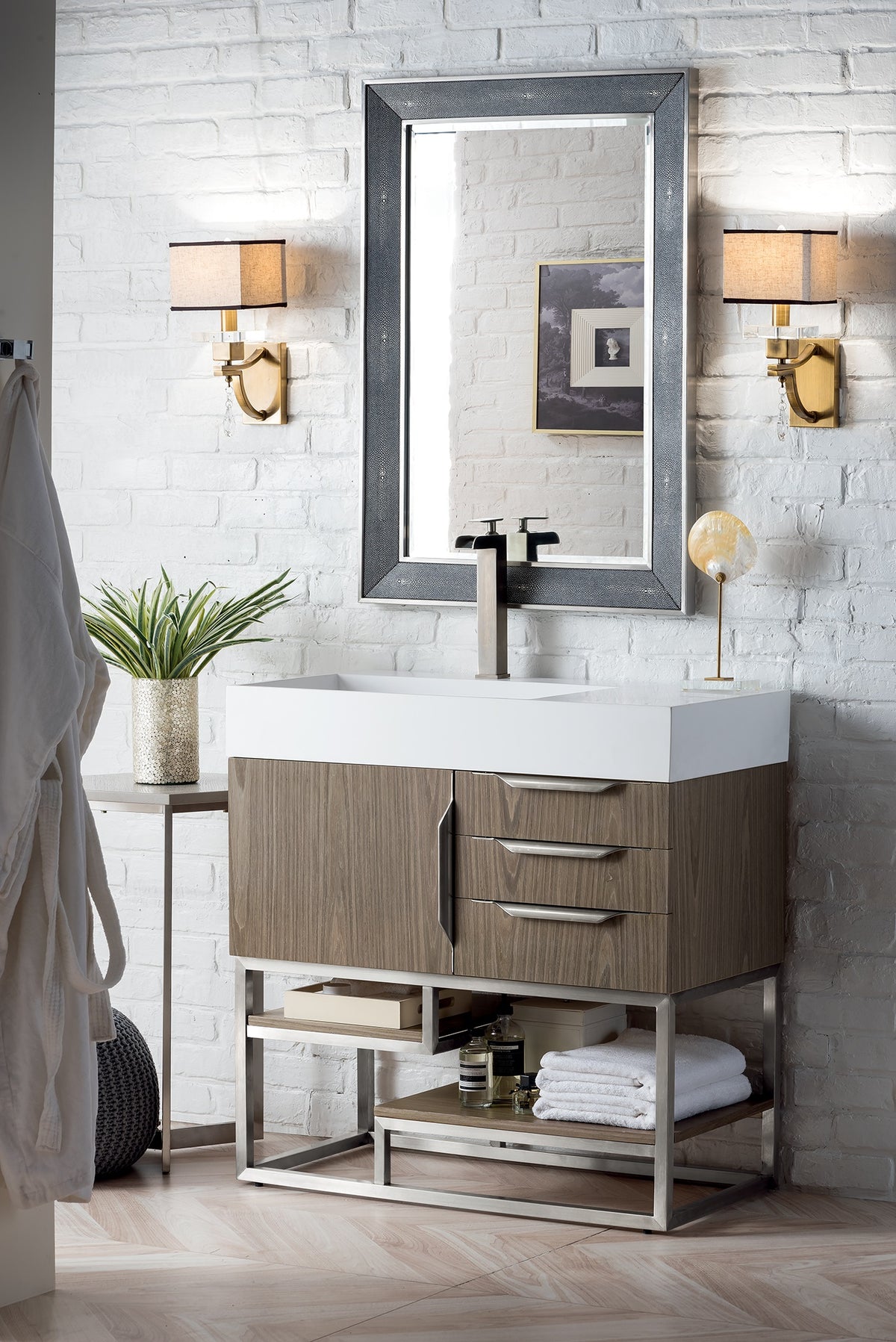 James Martin Columbia 36" Single Bathroom Vanity, Ash Gray, view 13