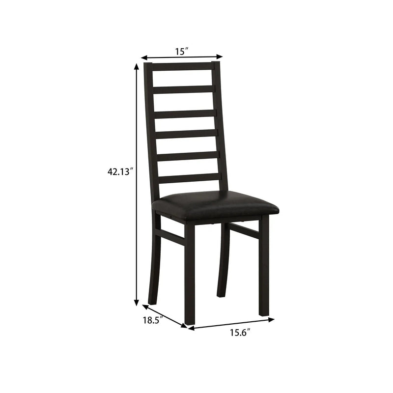 Rectangular Stretch Dining Table With 4 Chairs - Black / Gray by HouseOfZazla