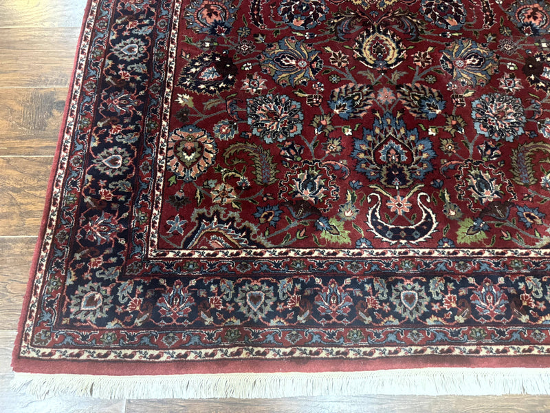 Indo Persian Rug 5x7, Vintage Traditional Floral Carpet, Burgundy and Navy Blue by Jewel Rugs