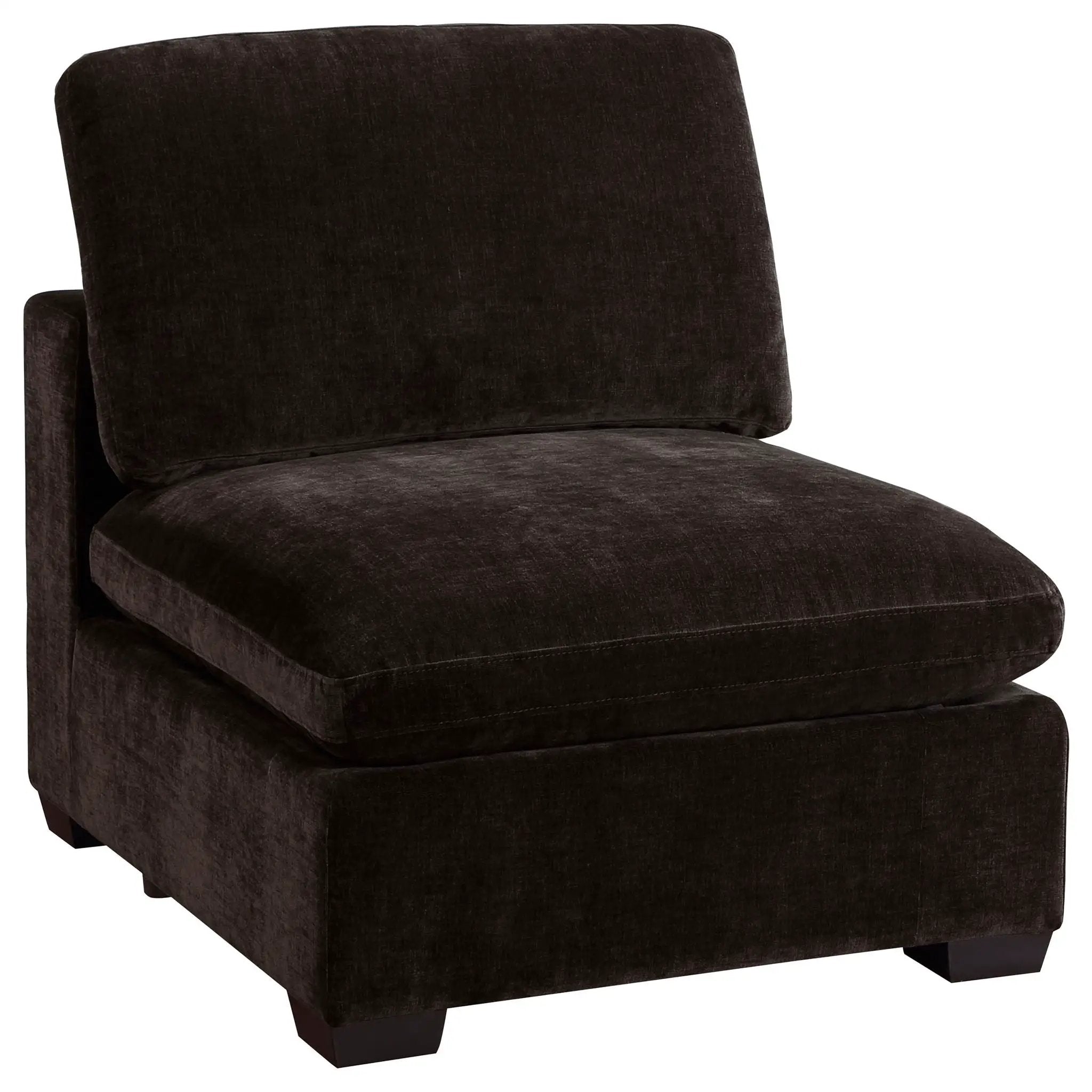 Lakeview Upholstered Armless Chair Dark Chocolate by Unique Piece Furniture